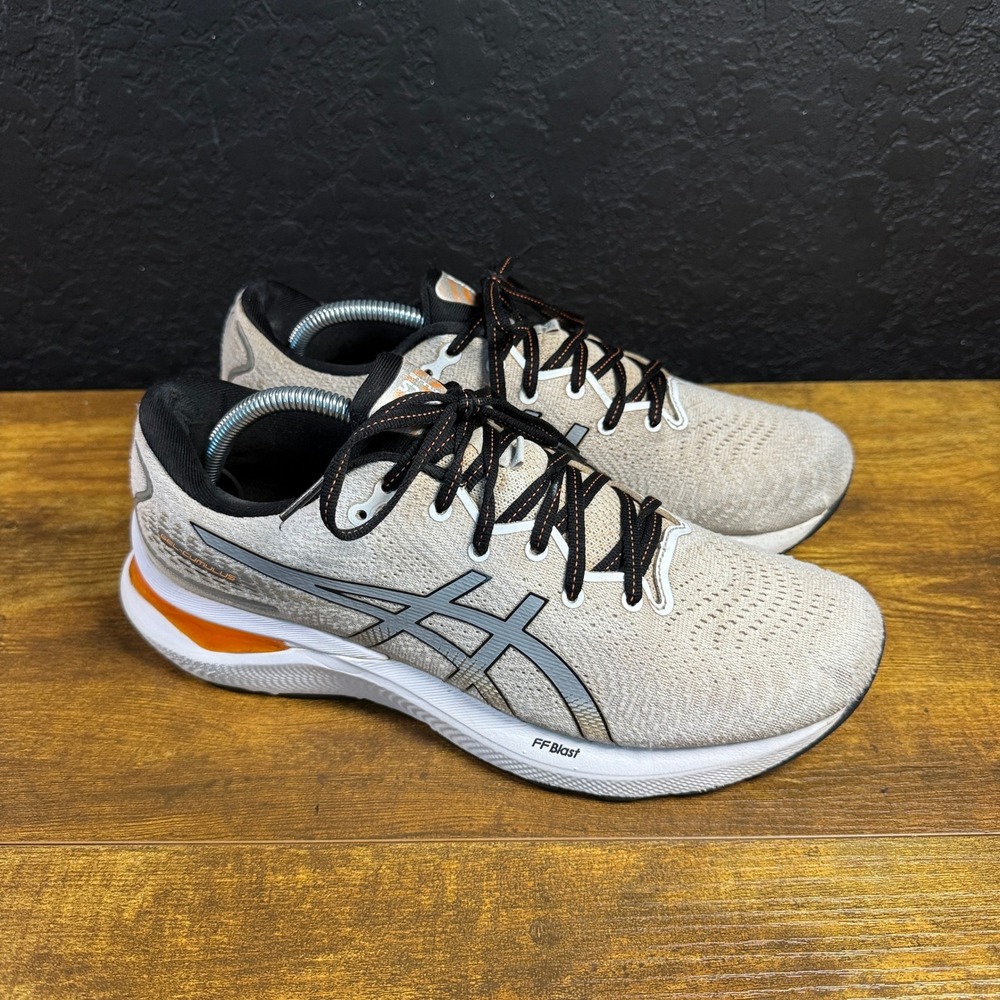 ASICS Gel-Cumulus 24 1011B366 Grey Orange Synthetic Running Shoes Mens 9.5